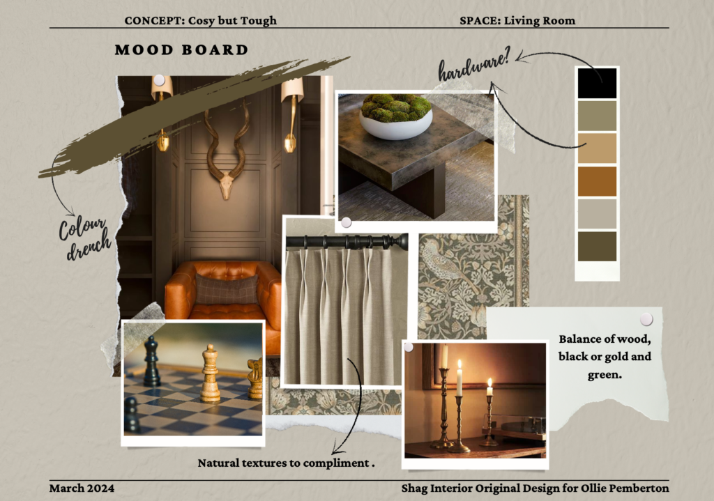 interior design consultant mood board - shag interior